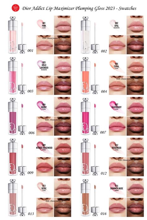 dior lip maximiser 103|Dior lip gloss color chart.